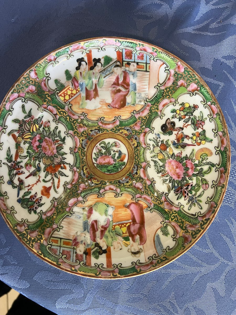 Assiette Canton , porcelaine de Chine, XIX S. Ø21 cm-photo-2
