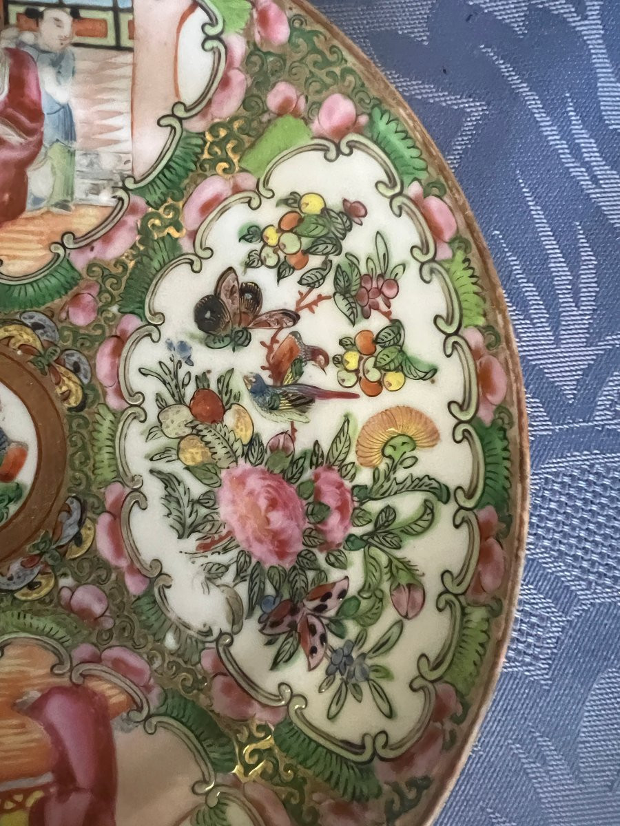 Assiette Canton , porcelaine de Chine, XIX S. Ø21 cm-photo-4