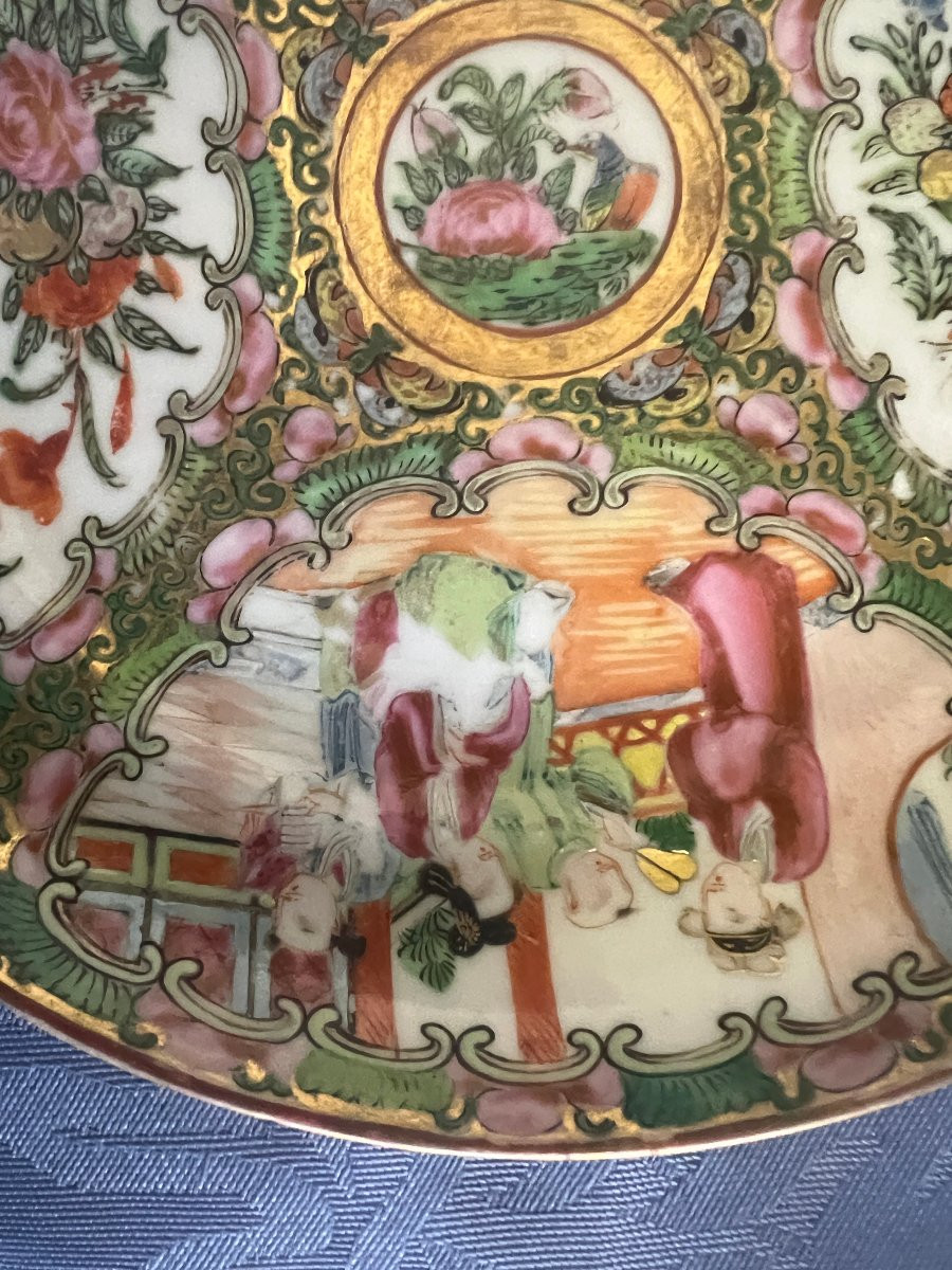 Assiette Canton , porcelaine de Chine, XIX S. Ø21 cm-photo-2