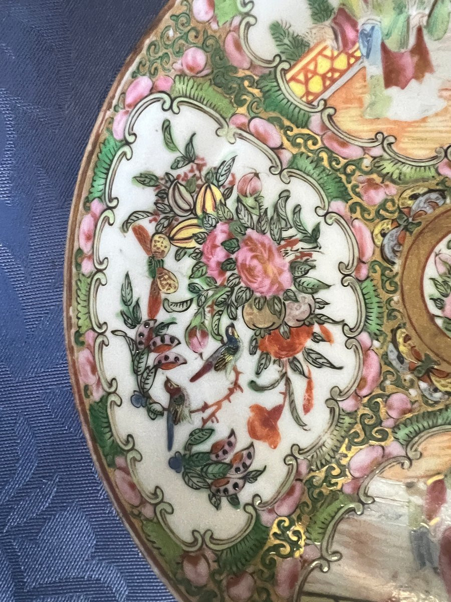 Assiette Canton , porcelaine de Chine, XIX S. Ø21 cm-photo-3
