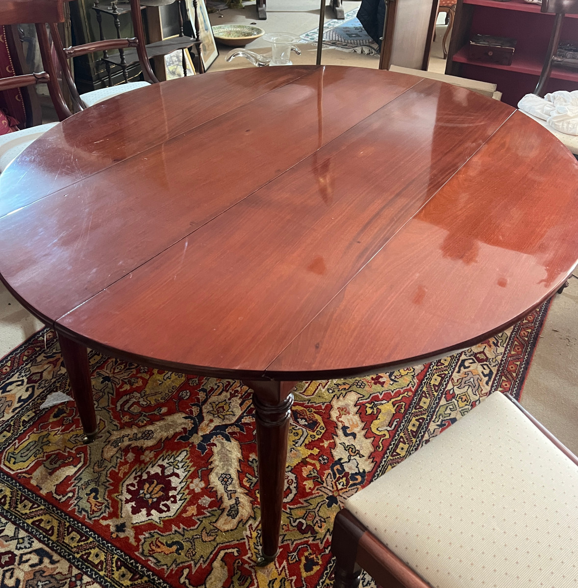 Table à volets en acajou quatre pieds de style Directoire