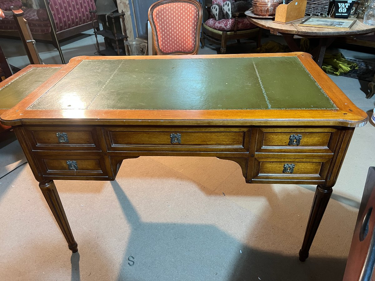 Bureau plat de Style Louis XVI, bois massif, XX Siècle-photo-3