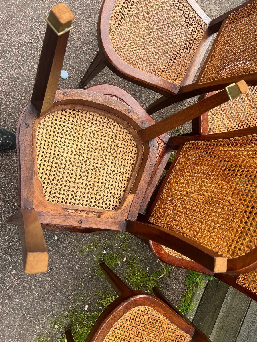 Six Chaises cannées en acajou , Style néo-Classique -photo-6