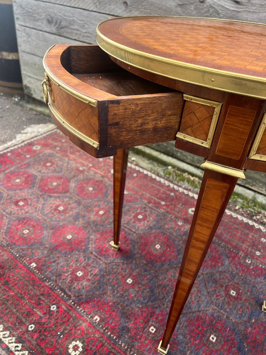 Inlaid Hot-water Bottle Table, Directoire Style, 19th Century-photo-2