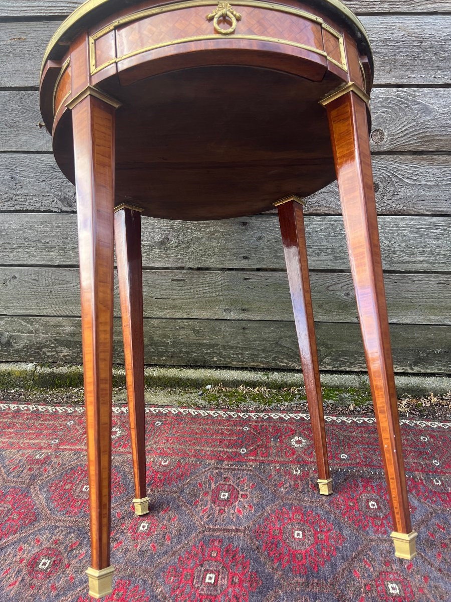 Inlaid Hot-water Bottle Table, Directoire Style, 19th Century-photo-4