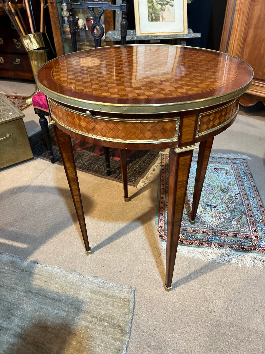 Inlaid Hot-water Bottle Table, Directoire Style, 19th Century-photo-1