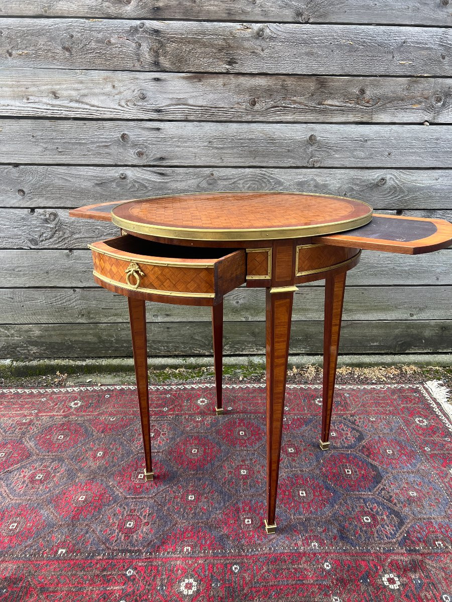 Inlaid Hot-water Bottle Table, Directoire Style, 19th Century-photo-2