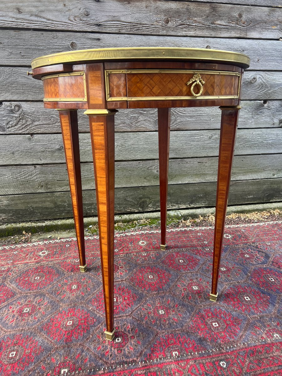 Inlaid Hot-water Bottle Table, Directoire Style, 19th Century-photo-3