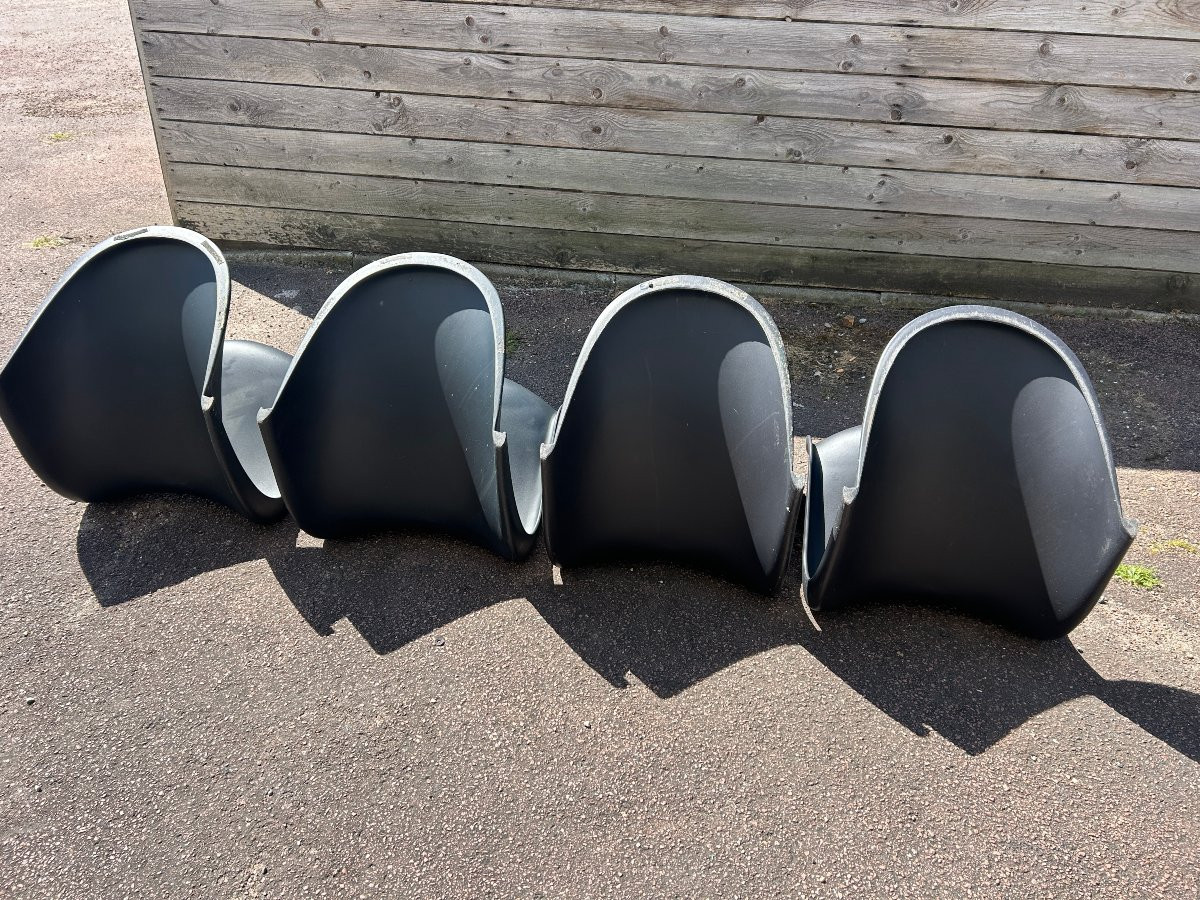 Série de 4 chaises Verner Panton Vitra noires-photo-1