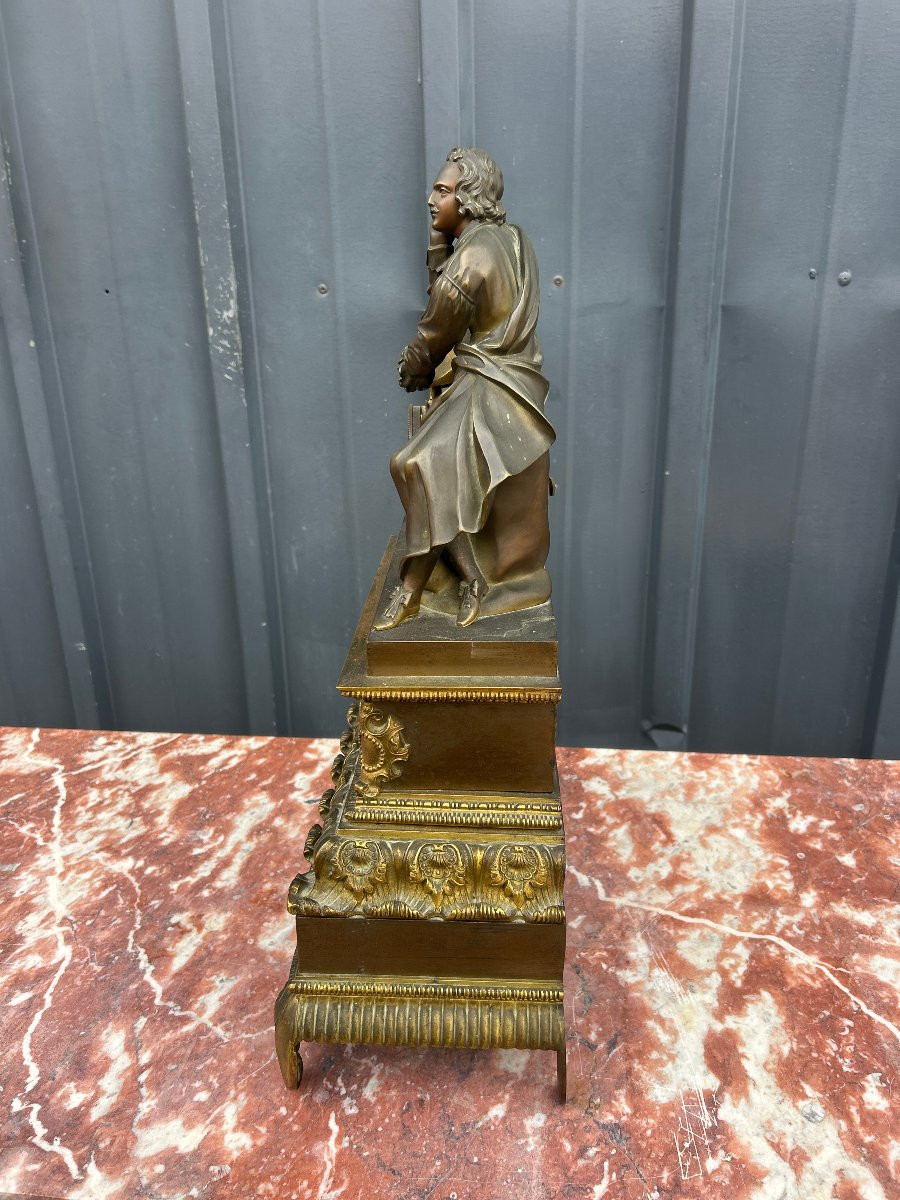 Pendule en bronze à l'écrivain , Epoque Louis Philippe-photo-2