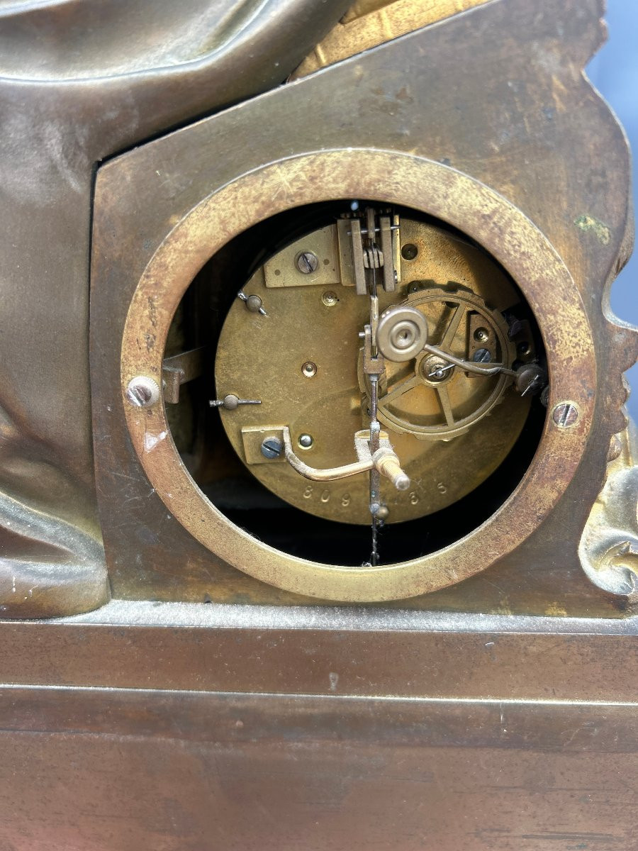 Pendule en bronze à l'écrivain , Epoque Louis Philippe-photo-4