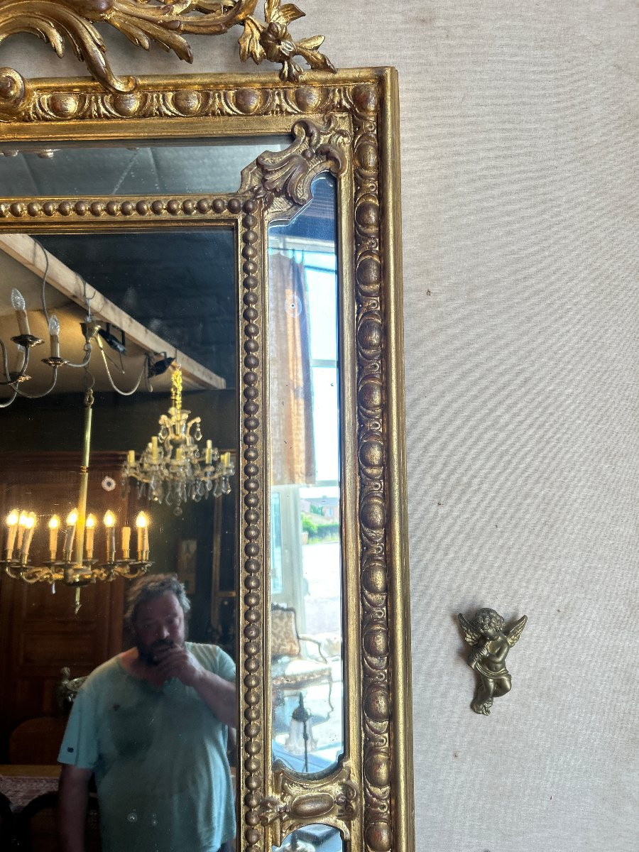 Louis XVI Style Gilt-edged Mirror-photo-2