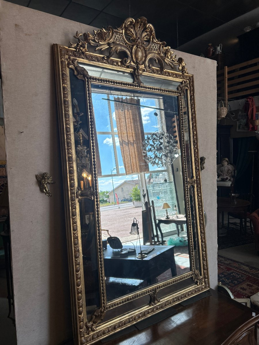 Louis XVI Style Gilt-edged Mirror-photo-3
