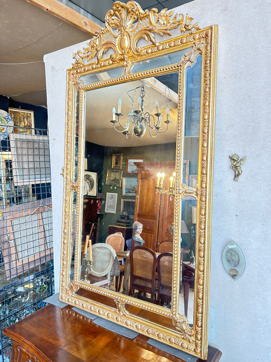 Louis XVI Style Gilt-edged Mirror