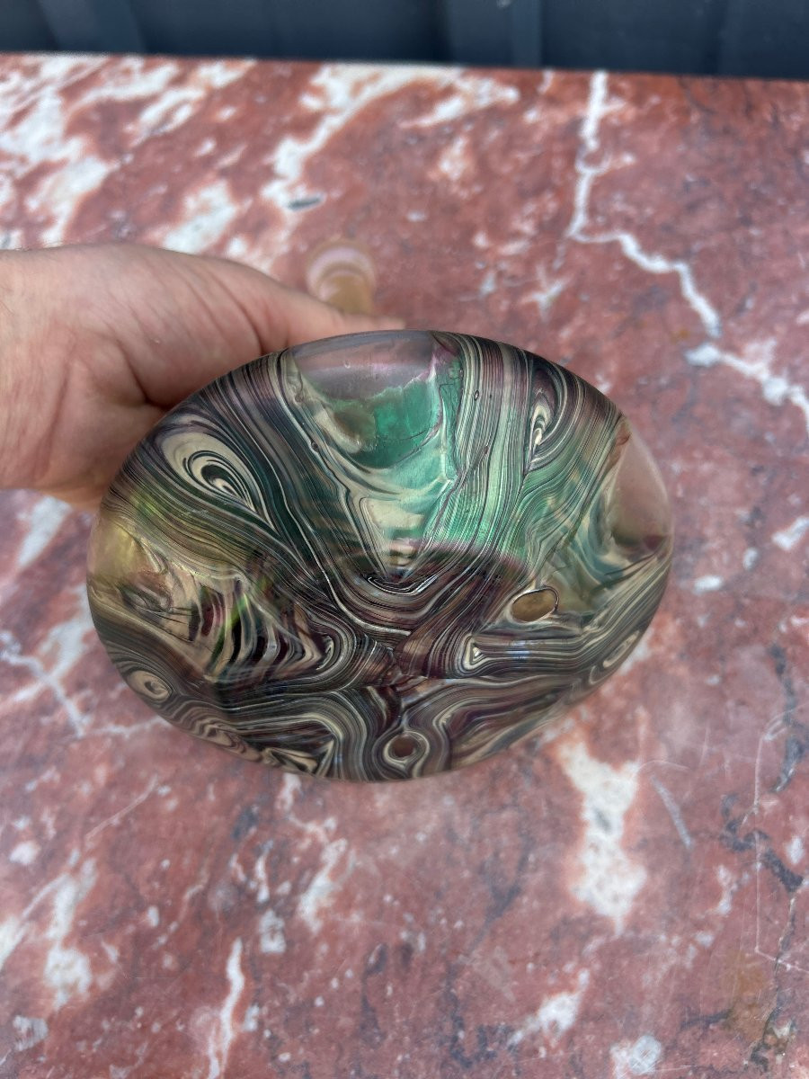 Pair Of Iridescent Glass Vases Attributed To Wilhem Kralik. Art Nouveau Period.-photo-4