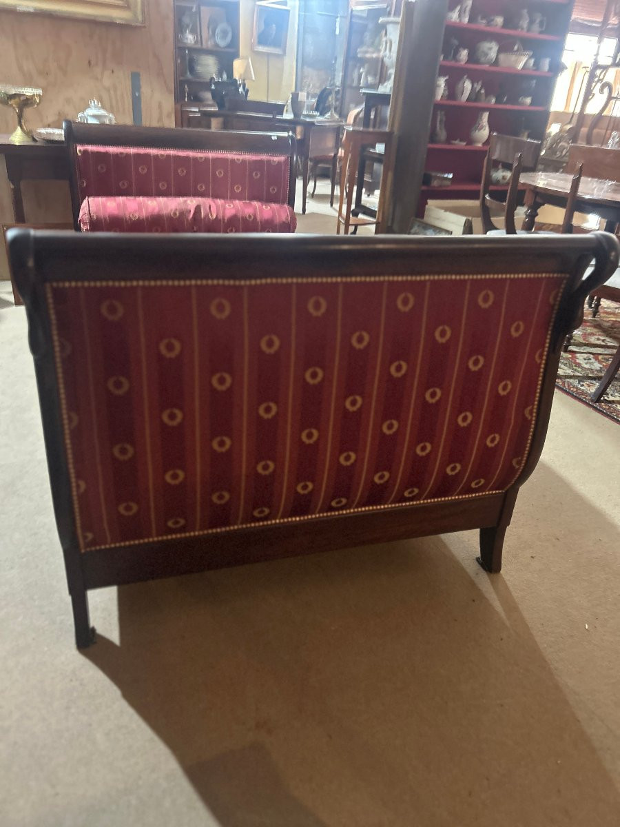 Mahogany Boat Bed With Swan-neck Posts-photo-3
