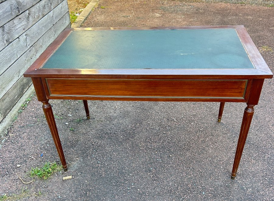Louis XVI Style Flat Desk In Mahogany-photo-2