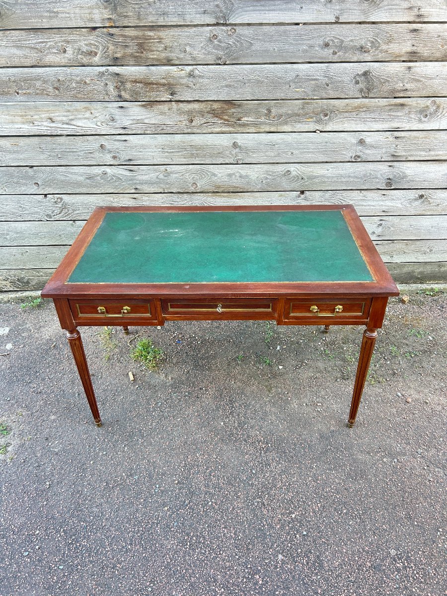 Louis XVI Style Flat Desk In Mahogany-photo-1