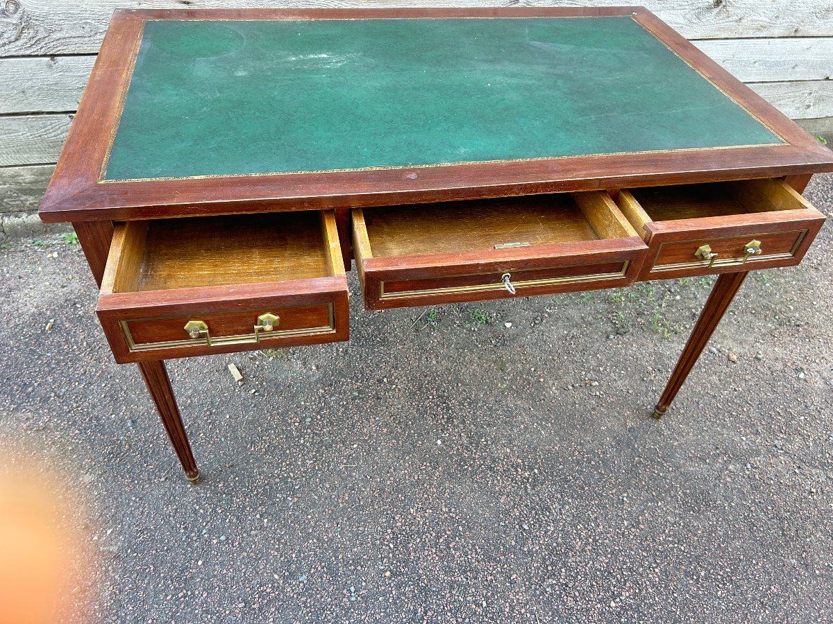 Louis XVI Style Flat Desk In Mahogany-photo-2