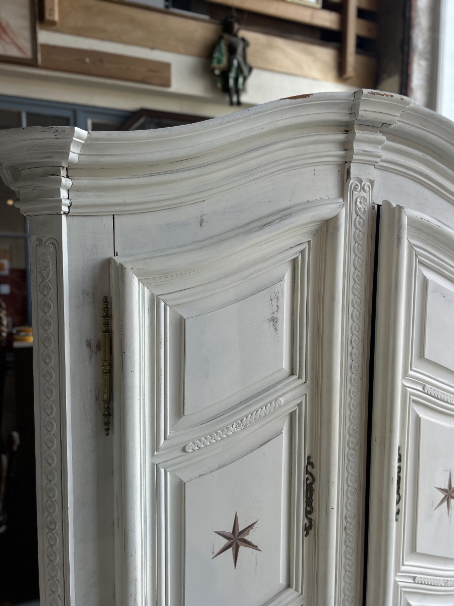 Armoire alsacienne style Louis XIV peinte aux étoiles -photo-3