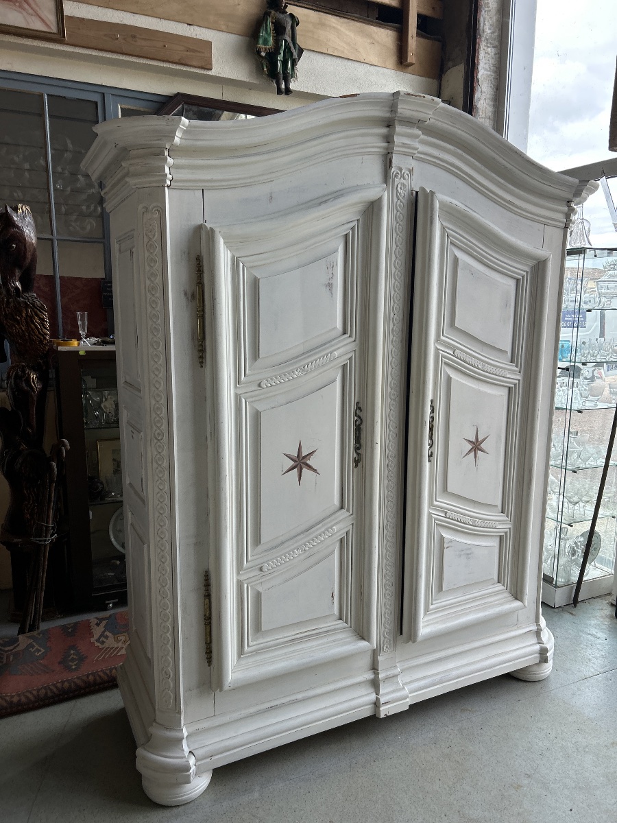 Armoire alsacienne style Louis XIV peinte aux étoiles -photo-5
