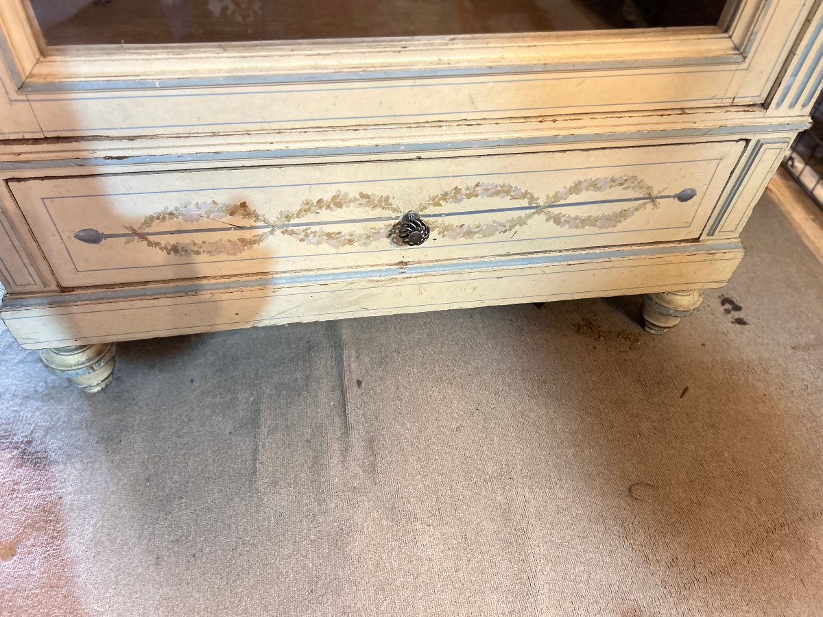 Glass-fronted Chest Of Drawers, Painted, Directoire-style Decoration-photo-2