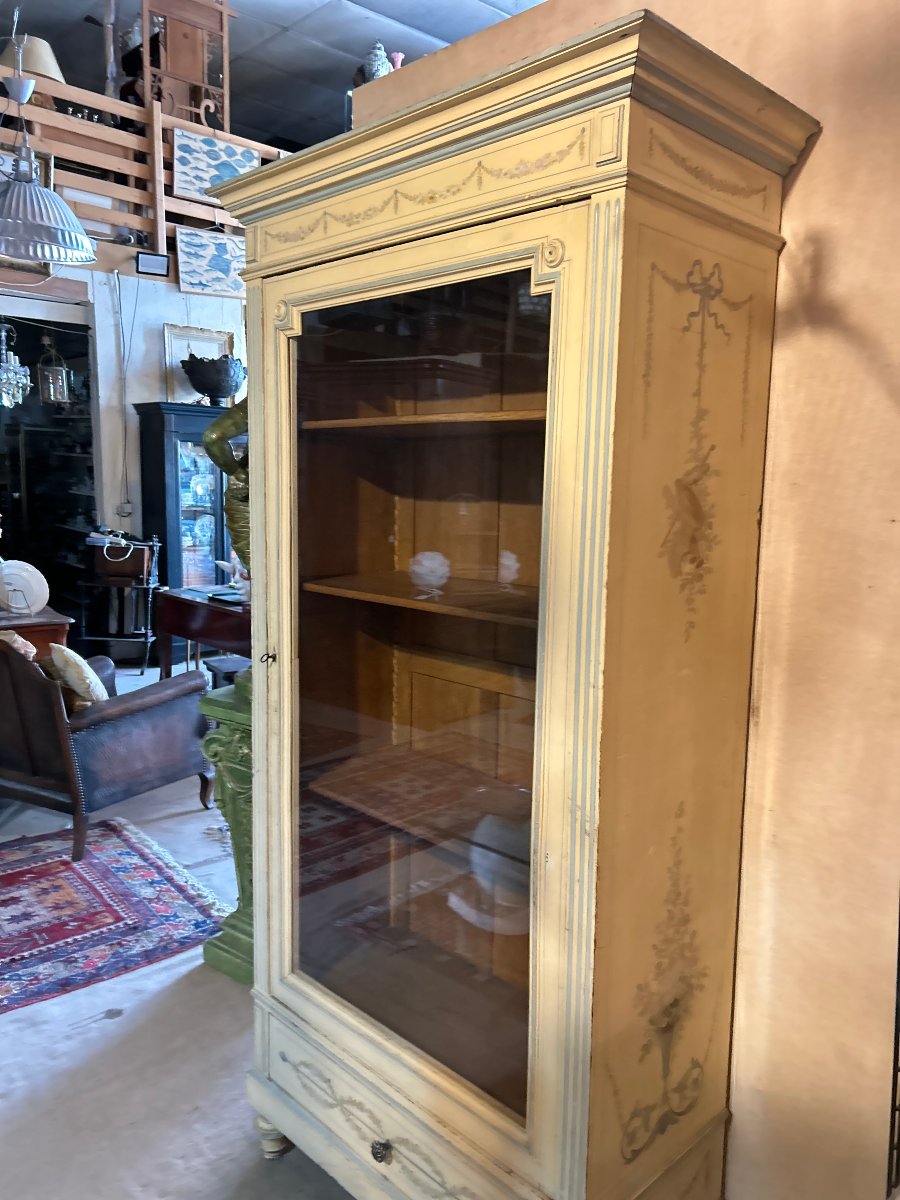 Glass-fronted Chest Of Drawers, Painted, Directoire-style Decoration-photo-5