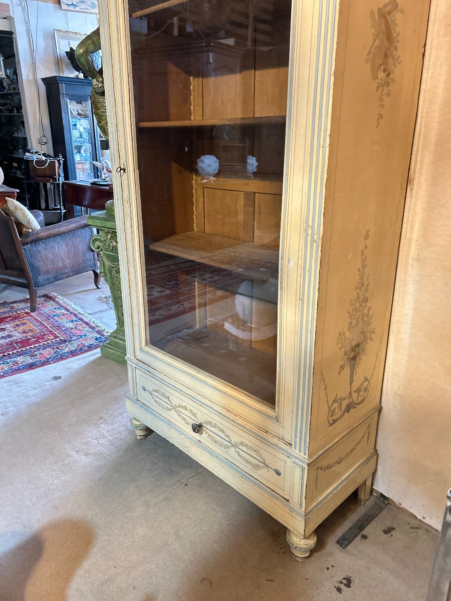 Glass-fronted Chest Of Drawers, Painted, Directoire-style Decoration-photo-6