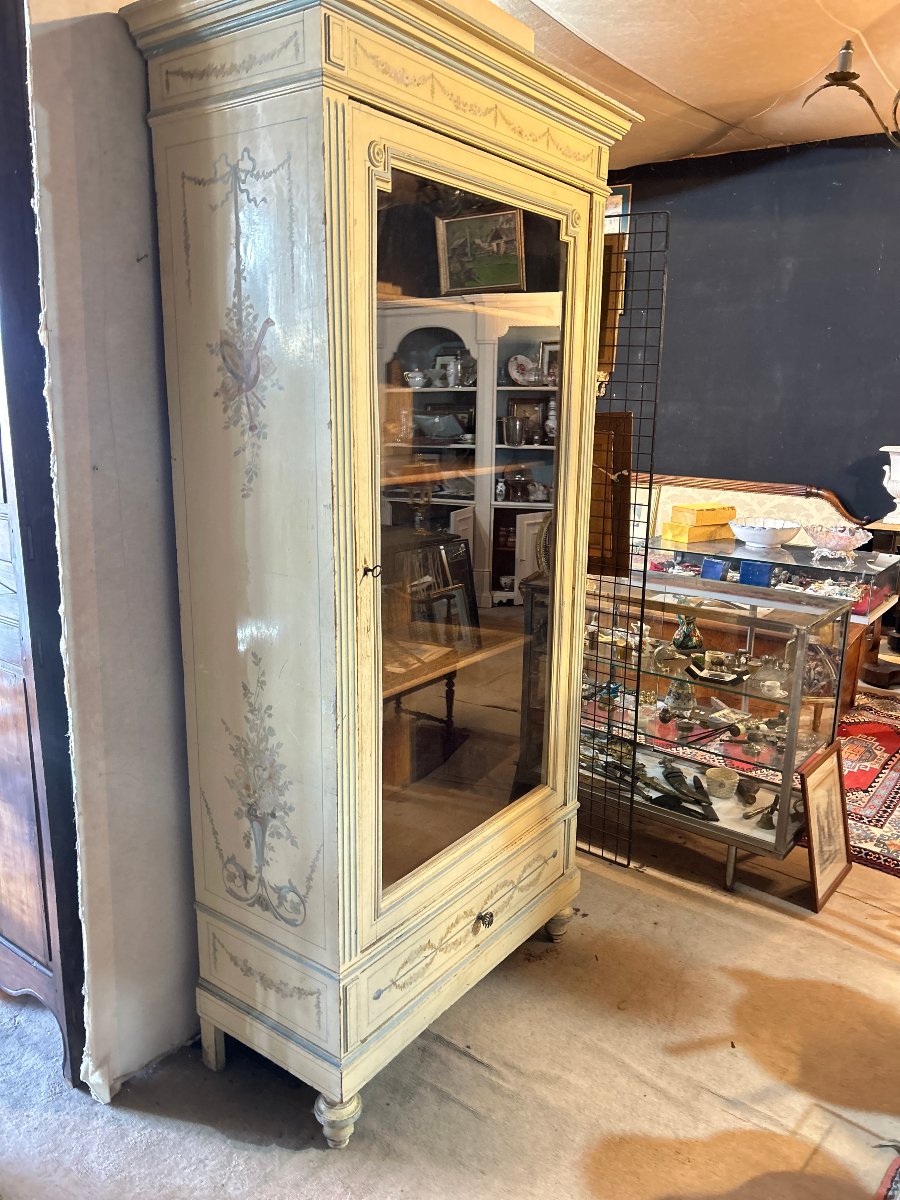 Glass-fronted Chest Of Drawers, Painted, Directoire-style Decoration-photo-7