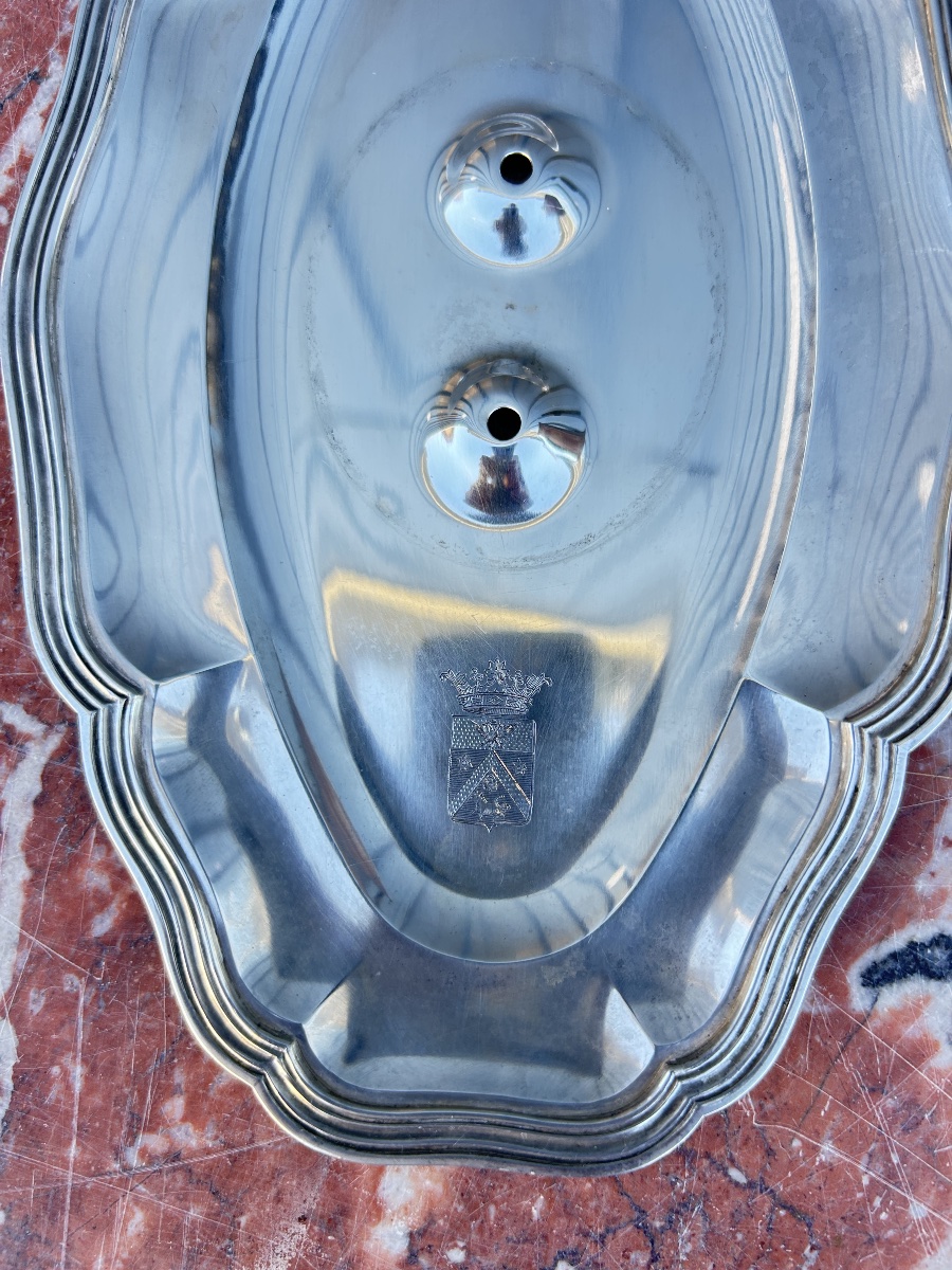 Saucière en argent massif, style LXV, armoiries -photo-6