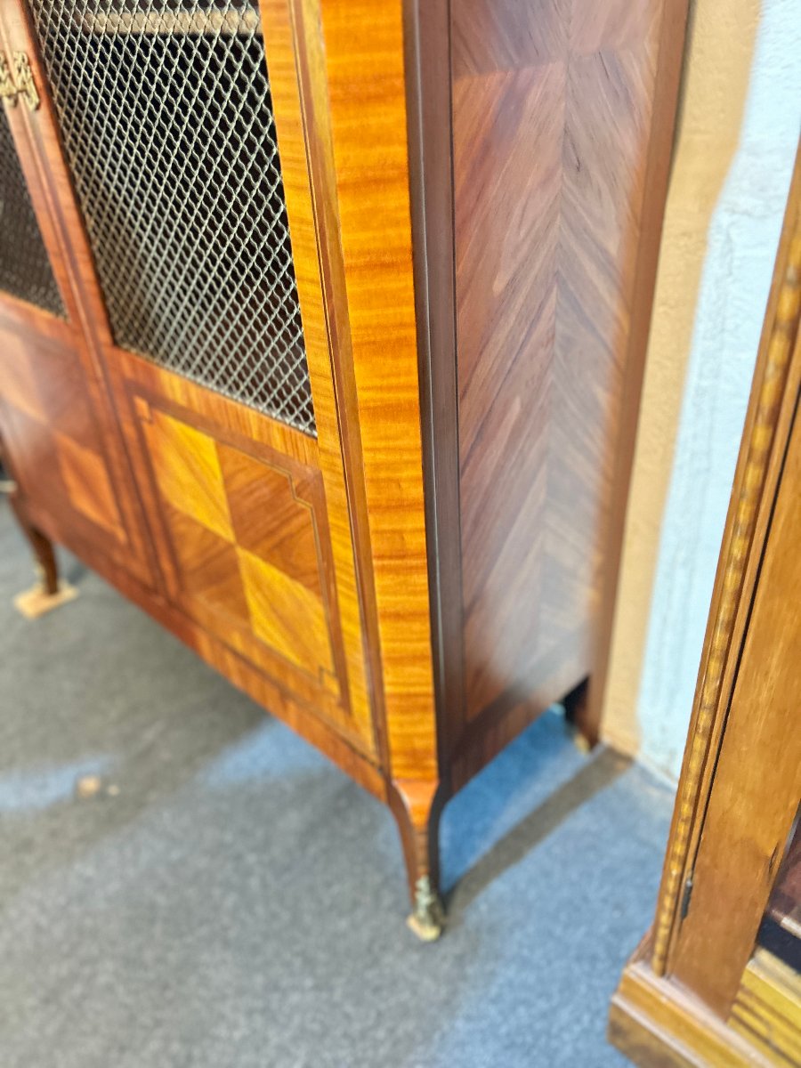 Small Inlaid Bookcase, Lattice Doors, Transition Style Lxv-lxvi-photo-2