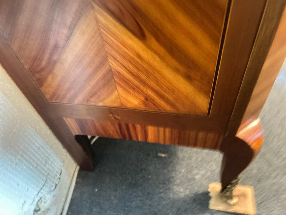 Small Inlaid Bookcase, Lattice Doors, Transition Style Lxv-lxvi-photo-4