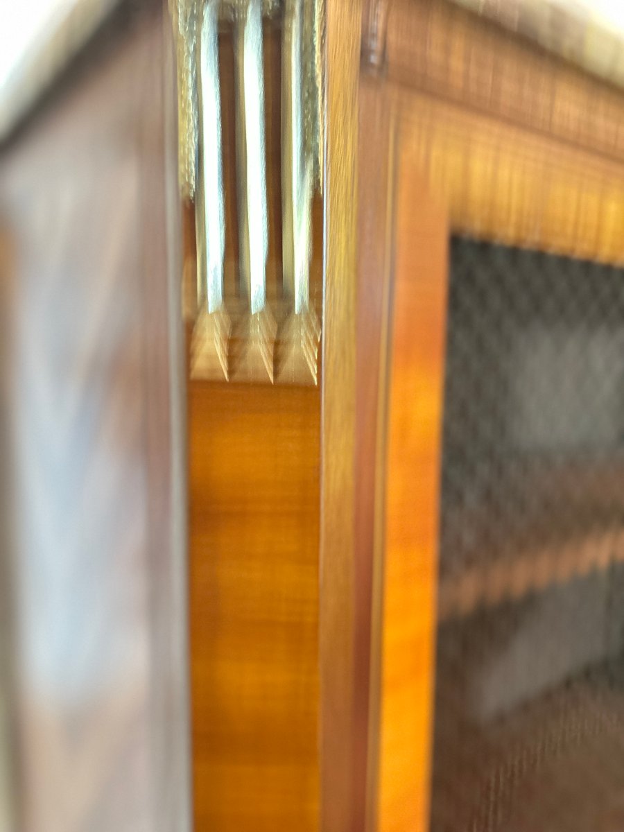 Small Inlaid Bookcase, Lattice Doors, Transition Style Lxv-lxvi-photo-6