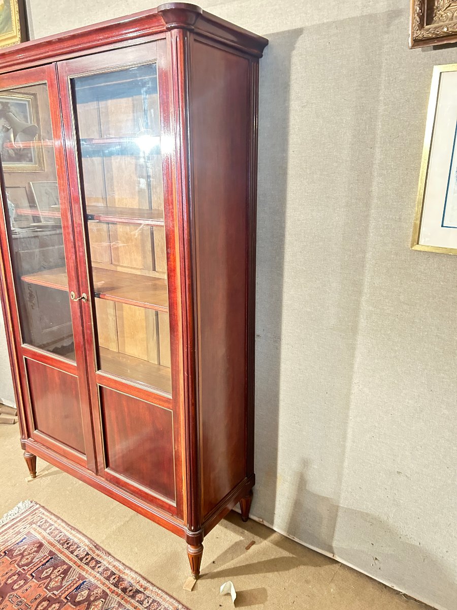 Louis XVI-style Two-door Mahogany Bookcase-photo-4