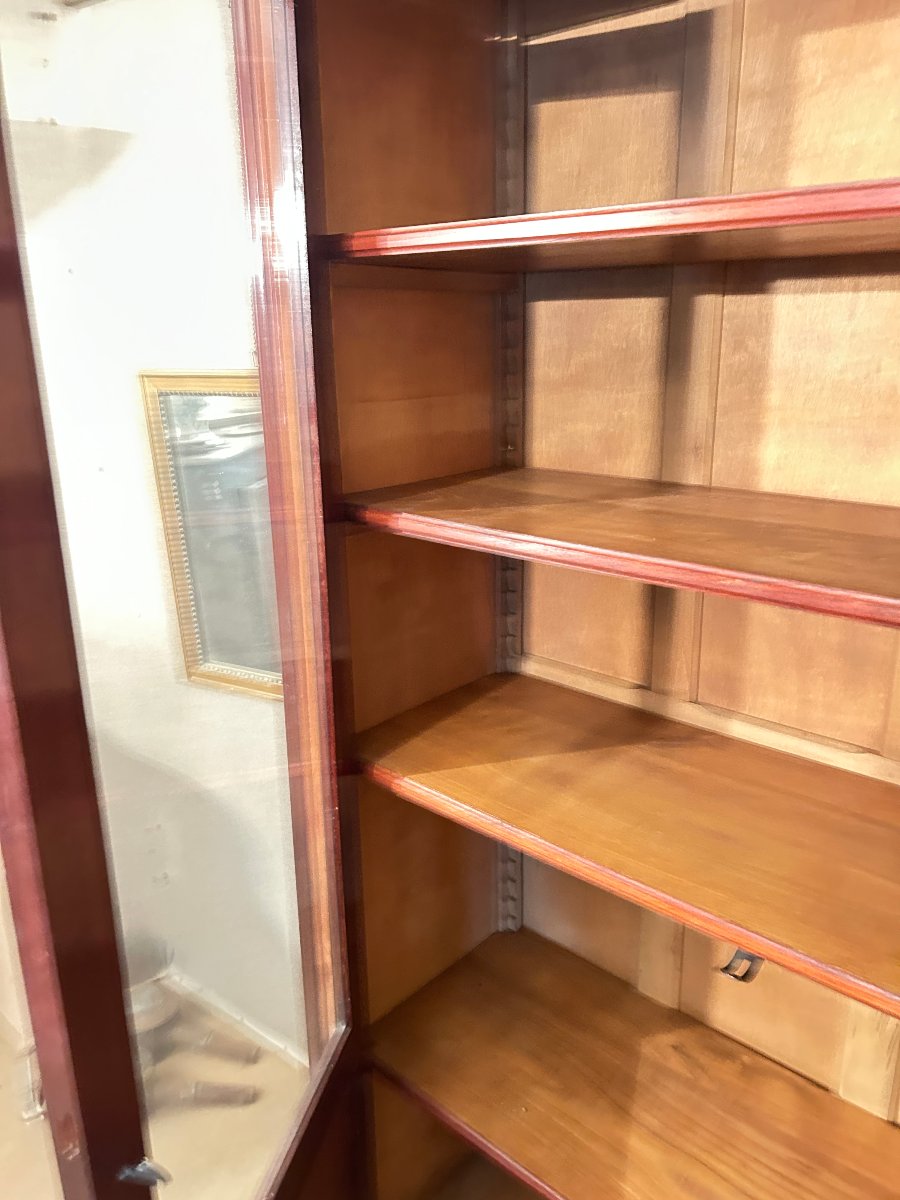 Louis XVI-style Two-door Mahogany Bookcase-photo-1