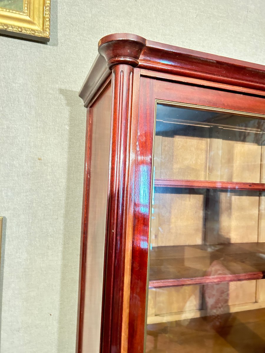 Louis XVI-style Two-door Mahogany Bookcase-photo-3