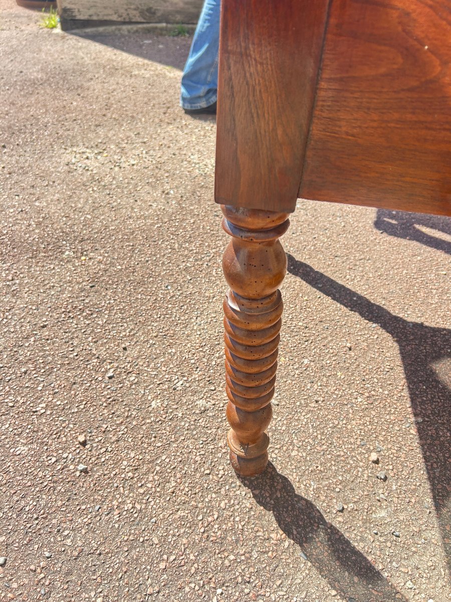 Flat-top Desk In The Louis Philippe Style, Made Of Walnut-photo-1
