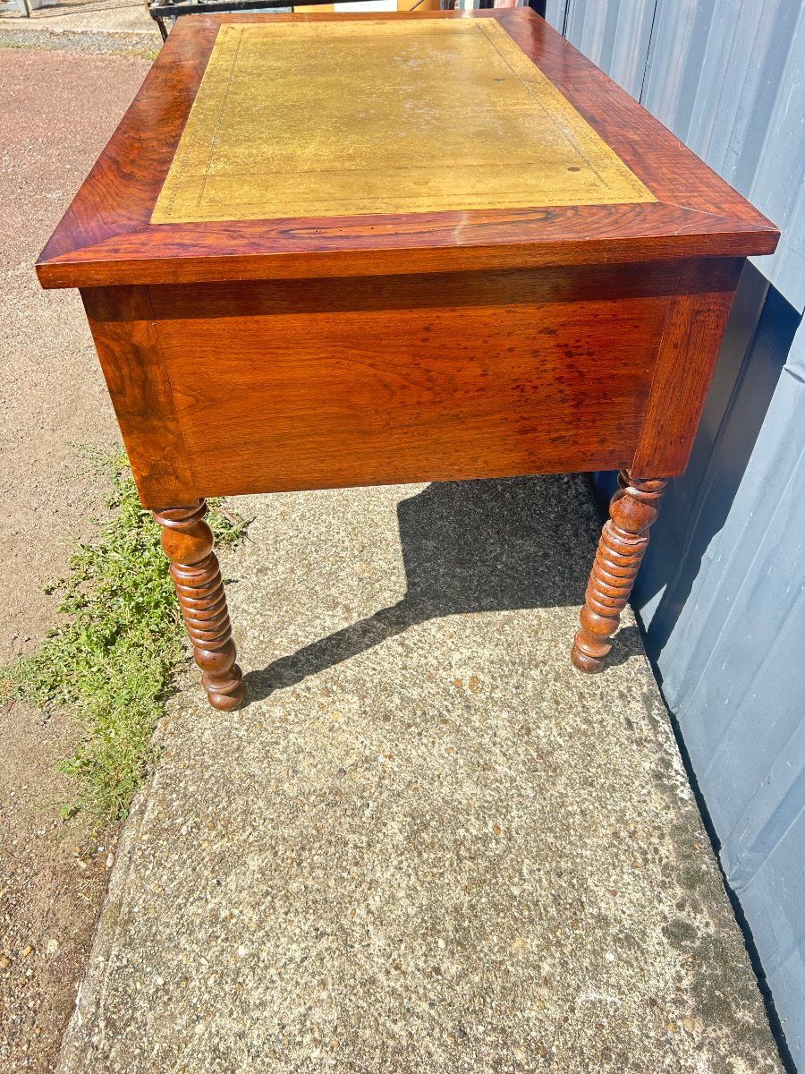 Flat-top Desk In The Louis Philippe Style, Made Of Walnut-photo-6