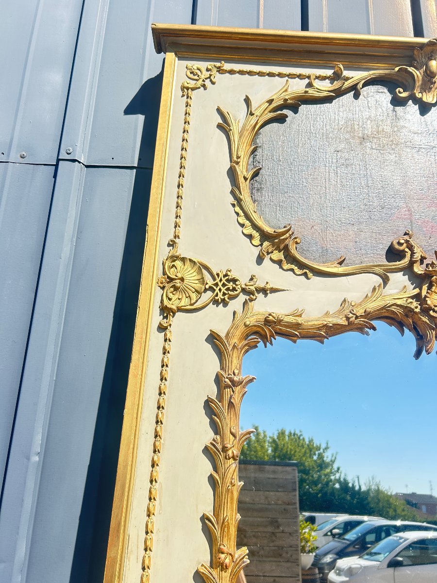 Wood Paneling Forming A Trumeau, Romantic Scene, Louis XV Style-photo-6