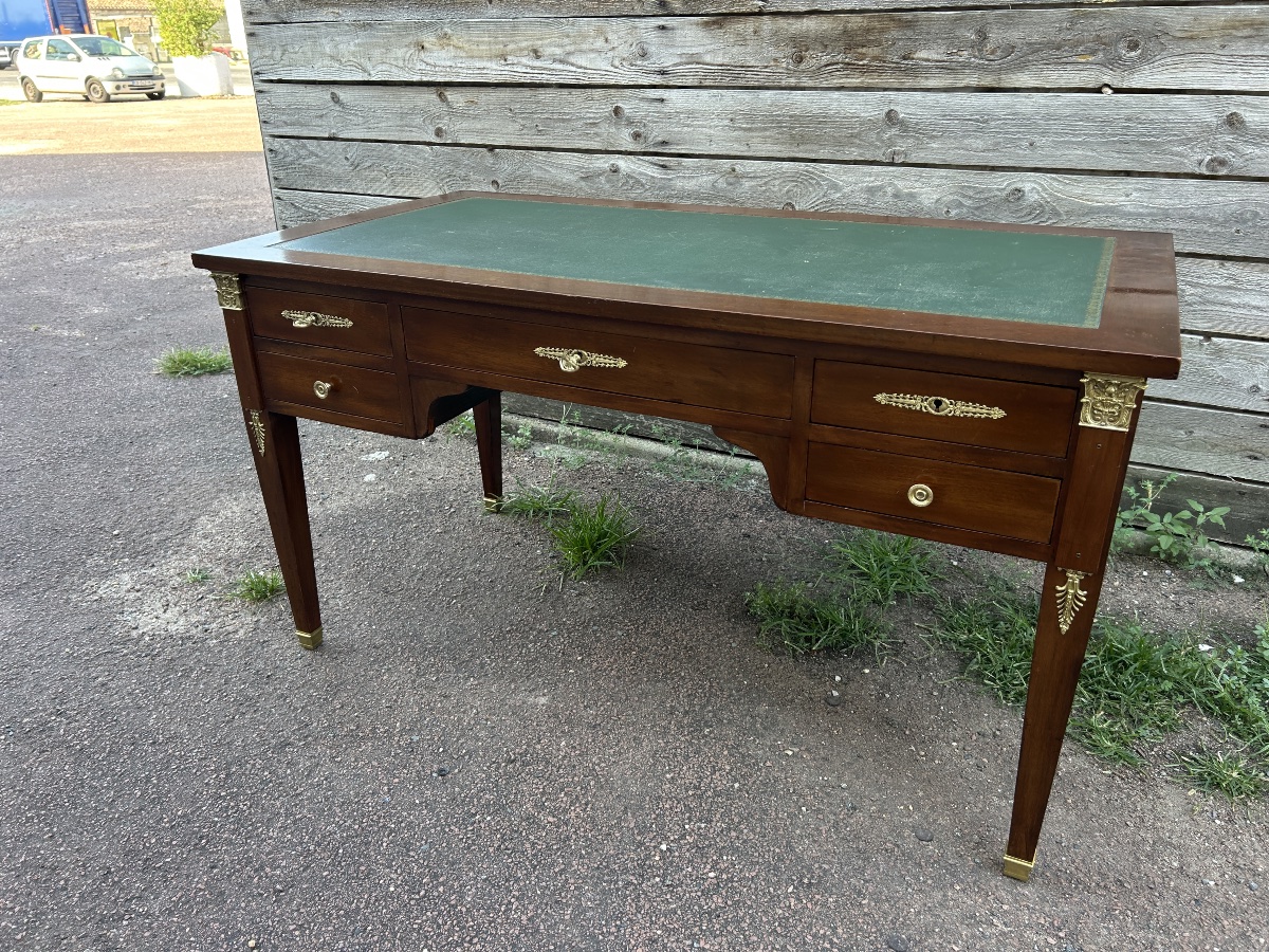 Bureau plat en acajou de Style Restauration -photo-3
