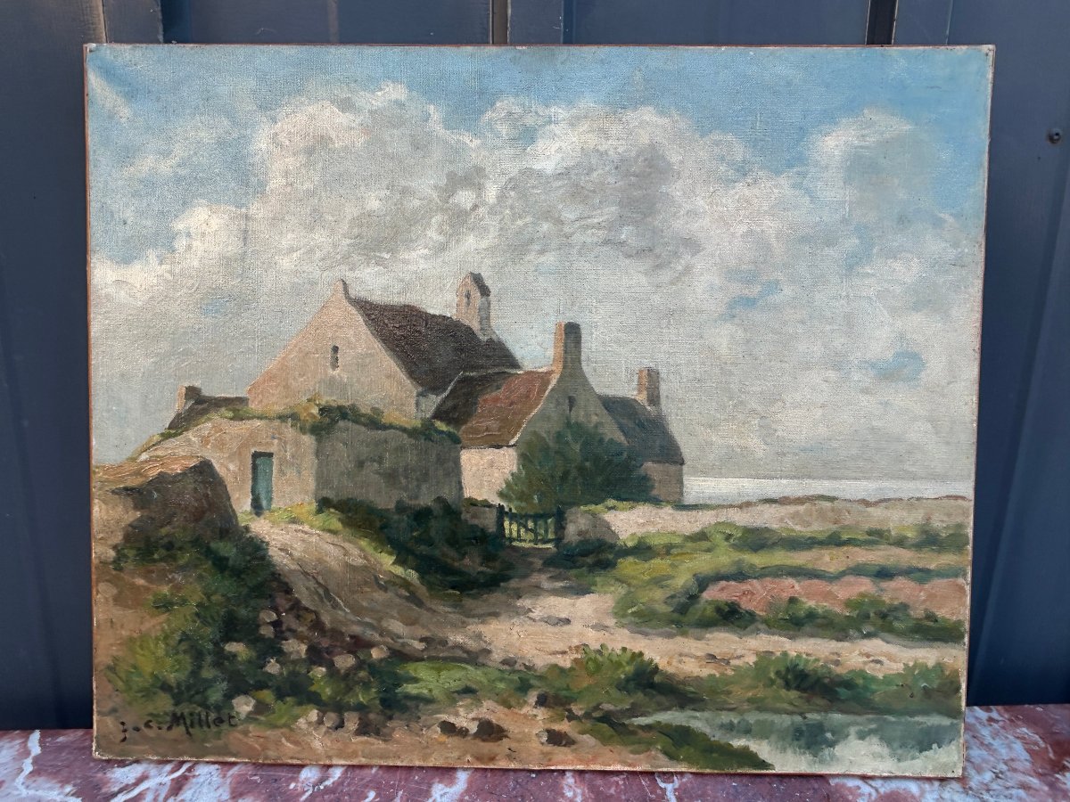 Church And Homes On The Breton Coast