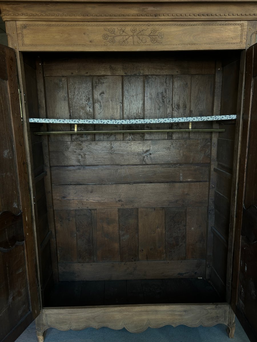 Two-door Cabinet, Louis XV Style, Stripped Wood, 19th Century-photo-1