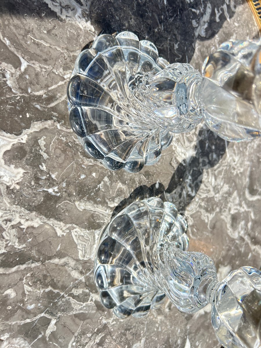 Paire de photophores en cristal de Baccarat -photo-3