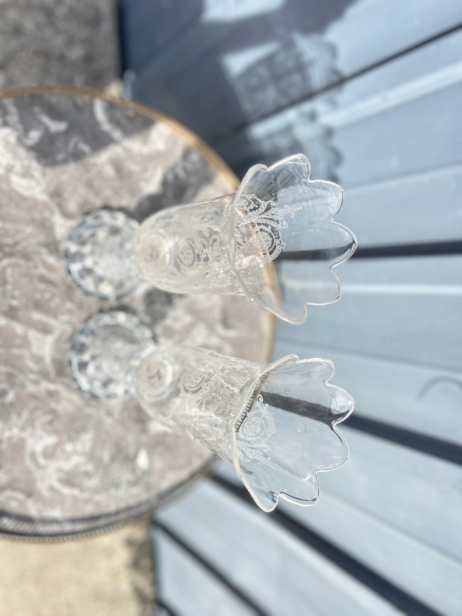 Paire de photophores en cristal de Baccarat -photo-5