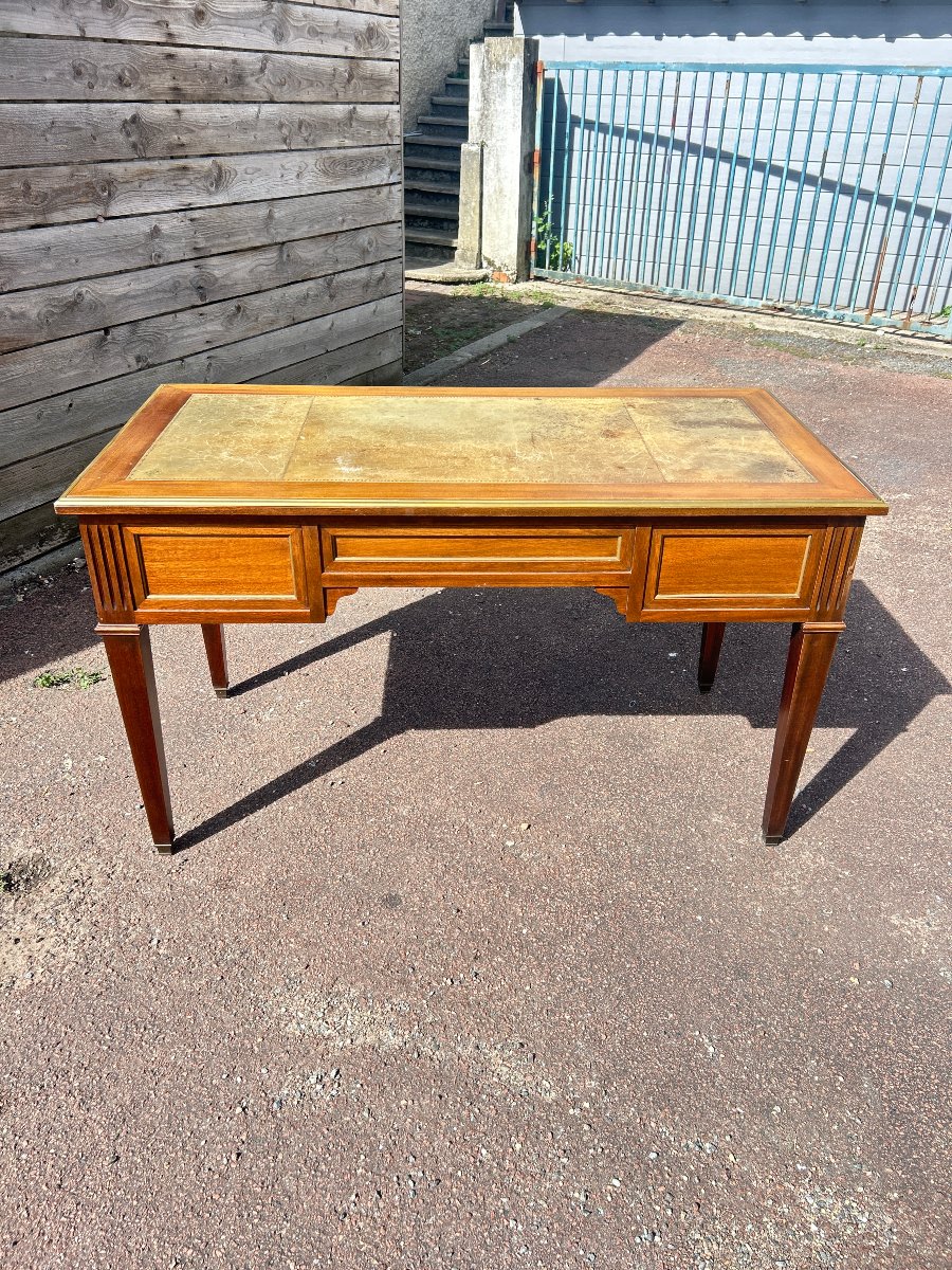 Flat Mahogany Desk, Restored-photo-4