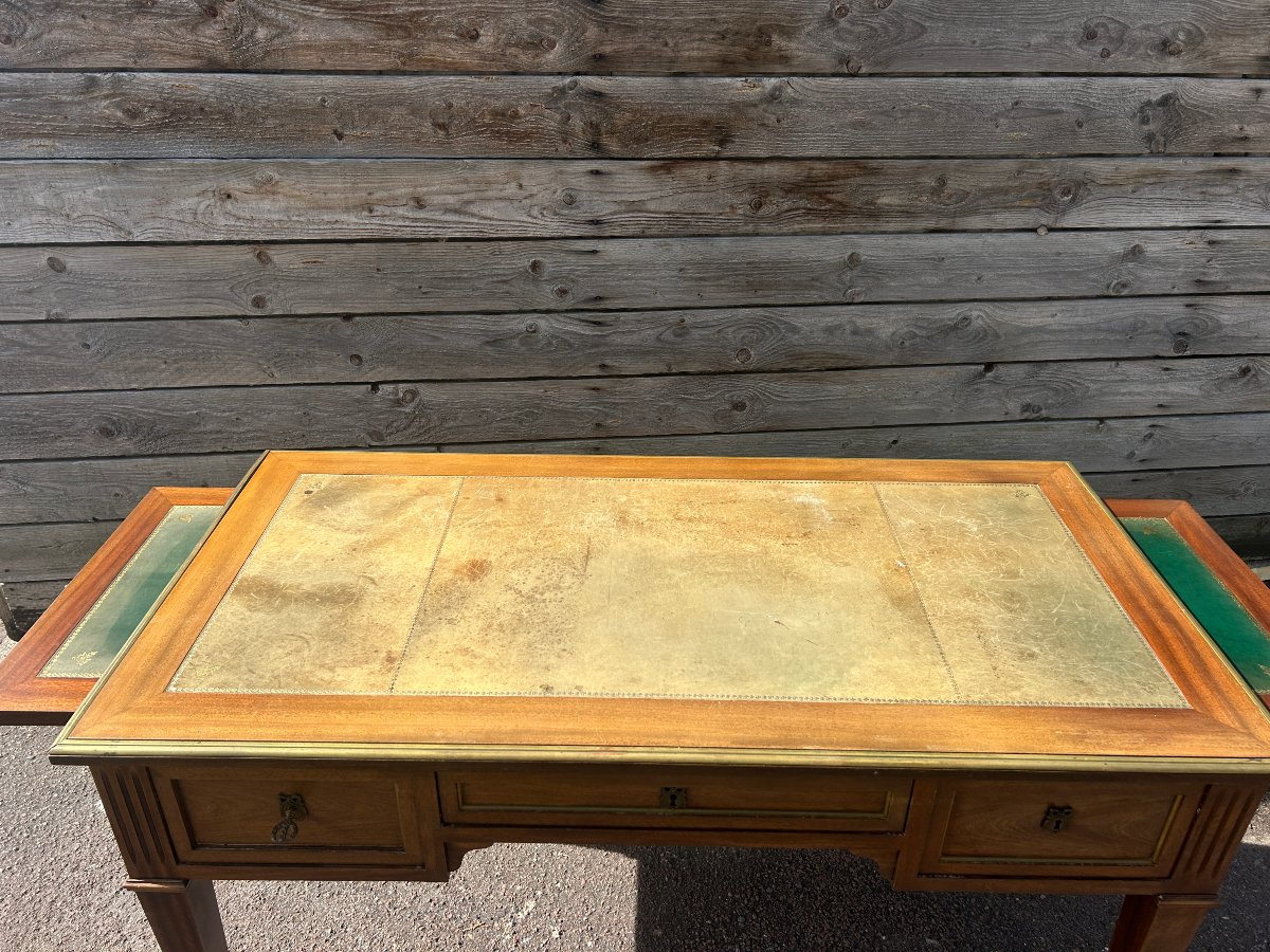 Flat Mahogany Desk, Restored-photo-3