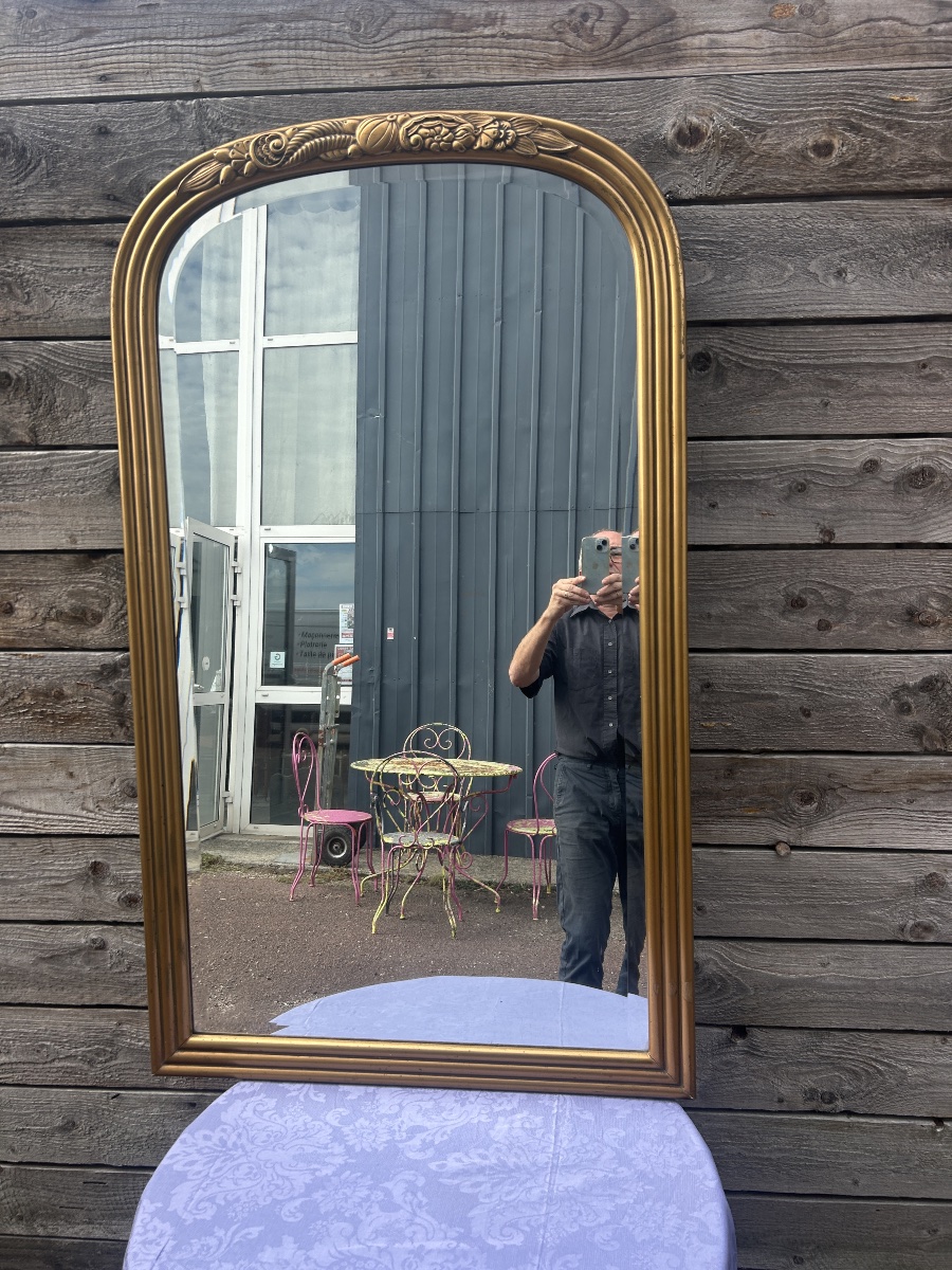 Miroir Art Deco doré -photo-2