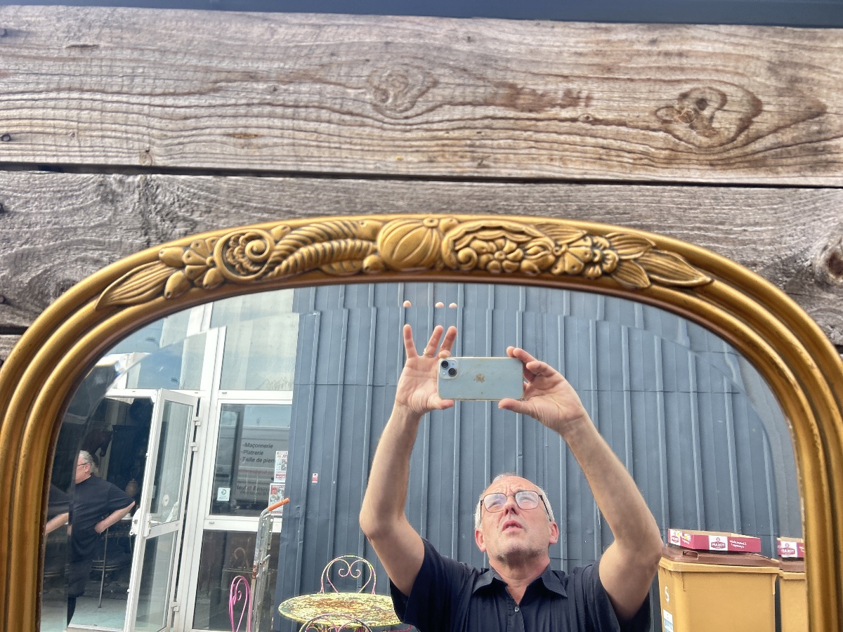 Miroir Art Deco doré -photo-1