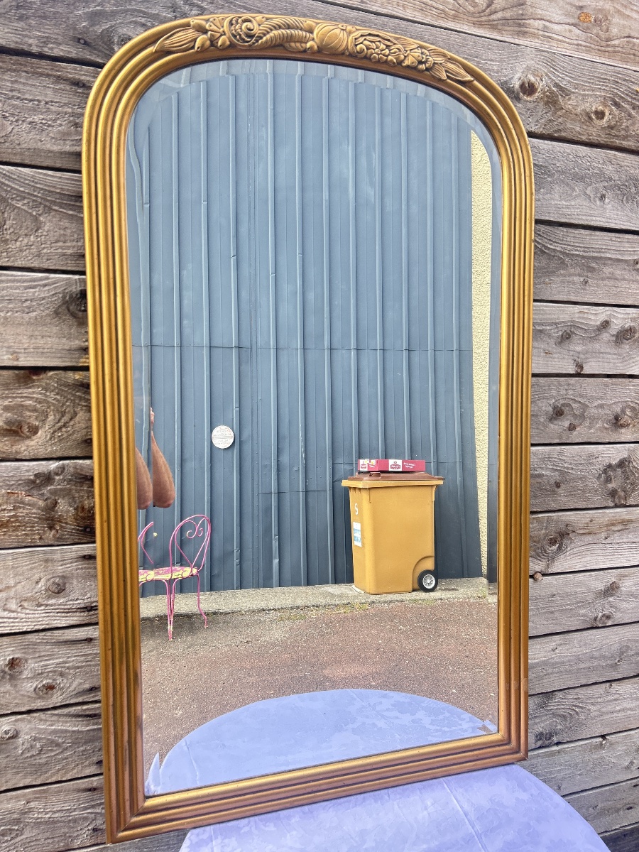 Miroir Art Deco doré 