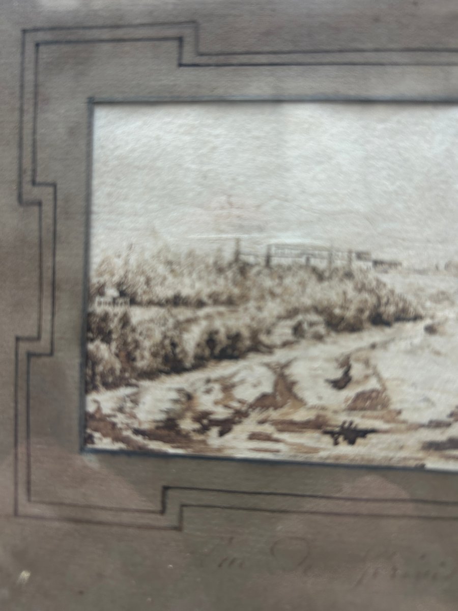 Ink Drawing, View Of Géryville, Framed-photo-2